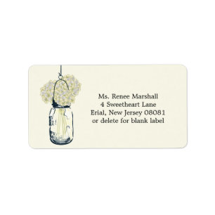 Rustic Hanging Mason Burk Hydrangeas Adressetikett