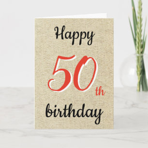 Rustic Happy Birthday-mönster 50-års födelsedagsko Kort