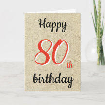 Rustic Happy Birthday-skript 80-årsdag