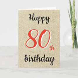 Rustic Happy Birthday-skript 80-årsdag Kort