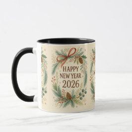 rustic happy new year 2026 coffee mug mugg