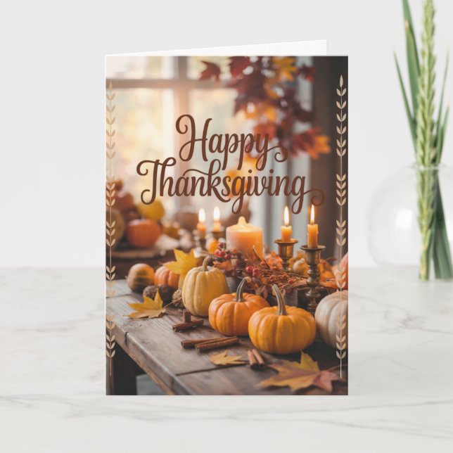 Rustic Happy thanksgiving Kort (Framsida)