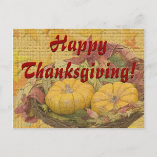 Rustic Happy thanksgiving Löv Gourds Anpassningsba Helg Vykort