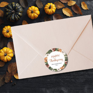 Rustic Happy thanksgiving Pumpkin Runt Klistermärke
