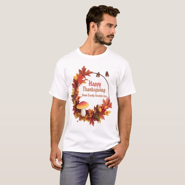 Rustic Happy Thanksgiving  T Shirt (Hel framsida)
