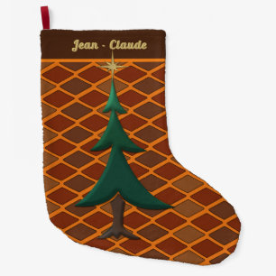 Rustic Harlequin och Gräs Personlig Stor Julstrumpa
