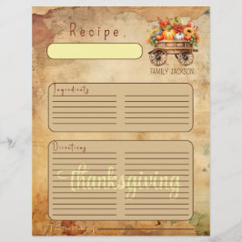 Rustic Harvest Pumpkin Thanksgiving pärm-sida