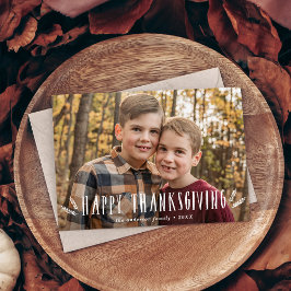 Rustic Harvest Thanksgiving Photo Julkort