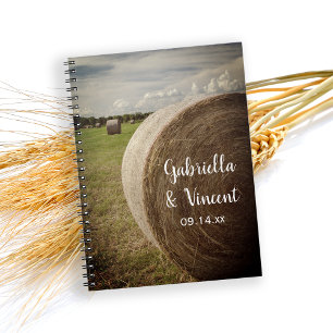 Rustic Hay Bales Ranch Bröllop Guest Bok Anteckningsbok