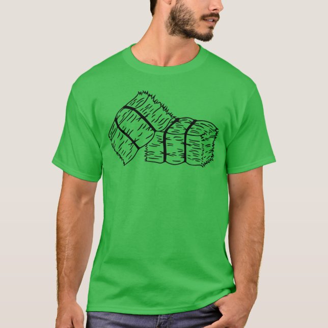 Rustic Hay Bales Sketch T Shirt (Framsida)