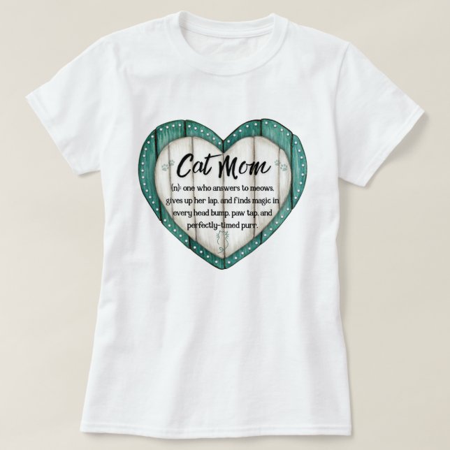 Rustic Heart Cat Mamma Kvinnor i T- Shirt T (Design framsida)