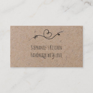 Rustic Heart Falskt Kraftpapper Handgjort Med Kärl Visitkort