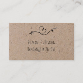 Rustic Heart Faux Kraft Papper handgjord med Kärle Visitkort