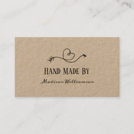 Rustic Heart Kraft Papper hand av Visitkort