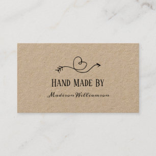 Rustic Heart Kraft Papper hand av Visitkort