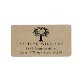 Rustic Heart Träd Bröllop-samlingen Adressetikett