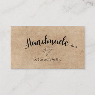 Rustic Hearts Calligraphy Rustic Handmade Visitkort