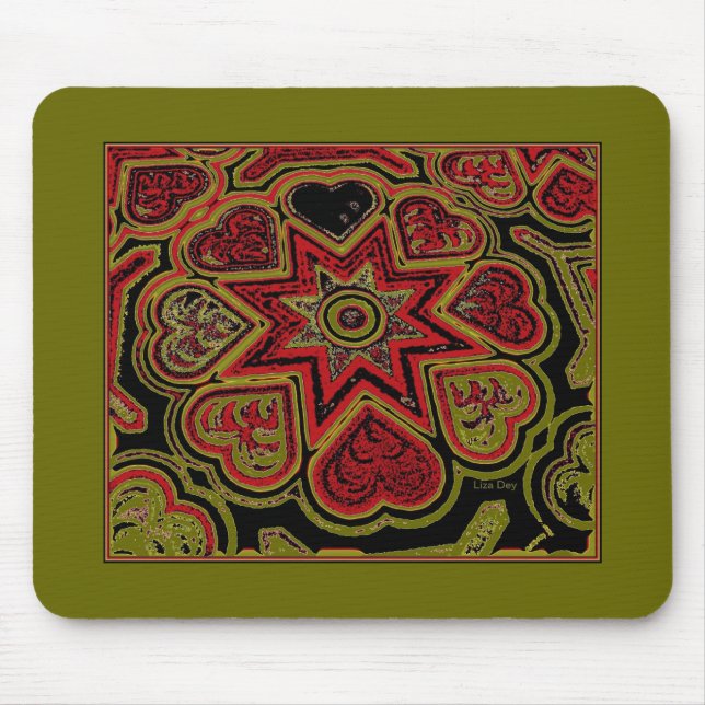 "Rustic Hearts" Mousepad Musmatta (Framsidan)