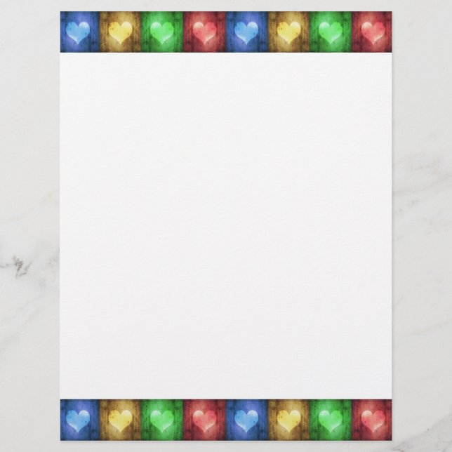 Rustic Hearts Stationery, färgstark Alla hjärtans  (Framsida)