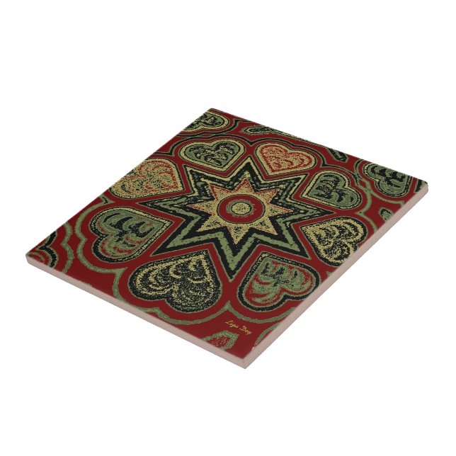 "Rustic Hearts" Trivet/Tile Kakelplatta (Sidan)