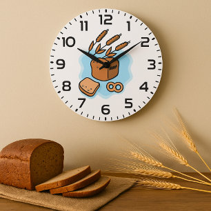 Rustic Hel Grain Bread Farmhouse Food Stor Klocka