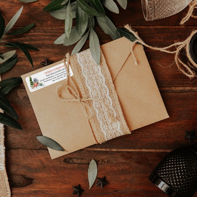 Rustic Helgdag Charm | Returadressetikett Returadress Etikett (Skapare uppladdad)