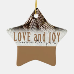 Rustic Helgdag och Joy Gräs Cone Julgransprydnad Keramik