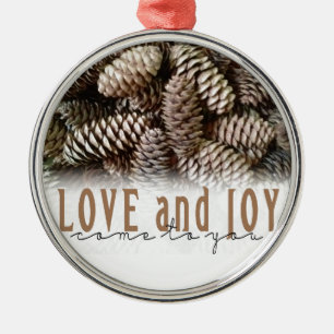 Rustic Helgdag och Joy Gräs Cone Julgransprydnad Metall