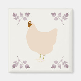 Rustic Hen Chicken and Chervil Herbs Magnet