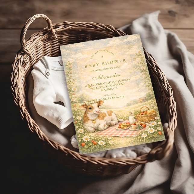 Rustic Highland Cow Baby Shower Inbjudningar (Skapare uppladdad)