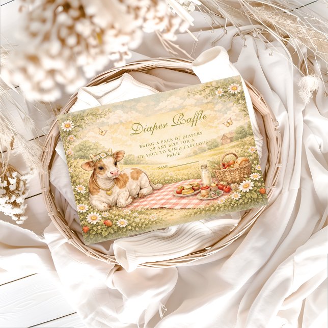 Rustic Highland Cow Diapper Raffle Tilläggskort (Skapare uppladdad)