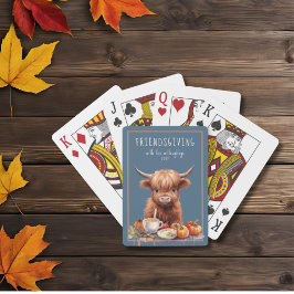 Rustic Highland Cow Friendsgiving Casinokort