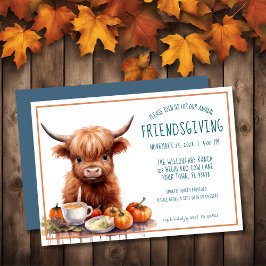 Rustic Highland Cow Friendsgiving-inbjudan Inbjudningar
