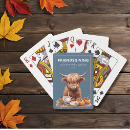 Rustic Highland Cow Friendsgiving Luncheon Casinokort