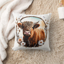 Rustic Highland Cow och Wildblomma