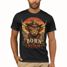 Rustic Highland Ko Highland Cowboy Öken Solnedgång