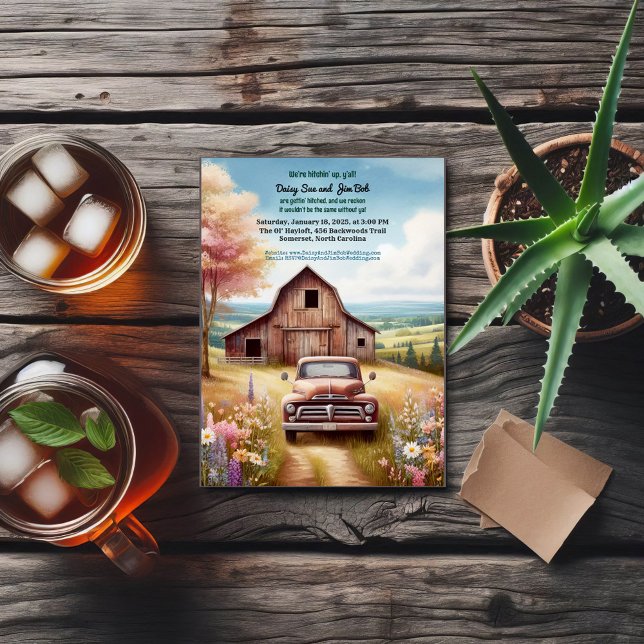 Rustic Hillbilly Countryside Wedding bjudande Inbjudningar (Skapare uppladdad)
