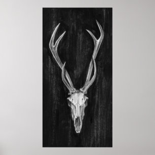 Rustic Hjort Animal Head Poster