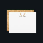 Rustic Hjort Antlers jägare eget namn Anteckningskort<br><div class="desc">Den här konstruktionen har hjortar med plats för namn/text nedan. Klicka på knappen Anpassa om du vill justera inslagen och/eller ändra texten ytterligare! Det finns variationer i denna utformning, ytterligare färg och samordnade produkter i vår butik, zazzle.com/store/doodlelulu. Kontakta oss om du behöver den här designen för en specifik produkt för...</div>