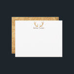Rustic Hjort Antlers jägare eget namn Anteckningskort<br><div class="desc">Den här konstruktionen har hjortar med plats för namn/text nedan. Klicka på knappen Anpassa om du vill justera inslagen och/eller ändra texten ytterligare! Det finns variationer i denna utformning, ytterligare färg och samordnade produkter i vår butik, zazzle.com/store/doodlelulu. Kontakta oss om du behöver den här designen för en specifik produkt för...</div>