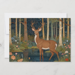 Rustic hjort boho woodland Forest vintage greenery Inbjudningar