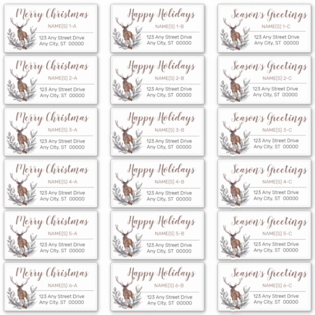 Rustic Hjort Buck-Helgdag Klistermärken (Framsida)