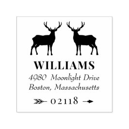 Rustic Hjort Bucks & Arrow Namn & Adress Självfärgande Stämpel