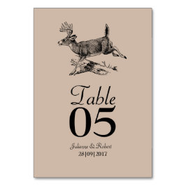 Rustic Hjort Forest Bröllop Bord Card Bordsnummer