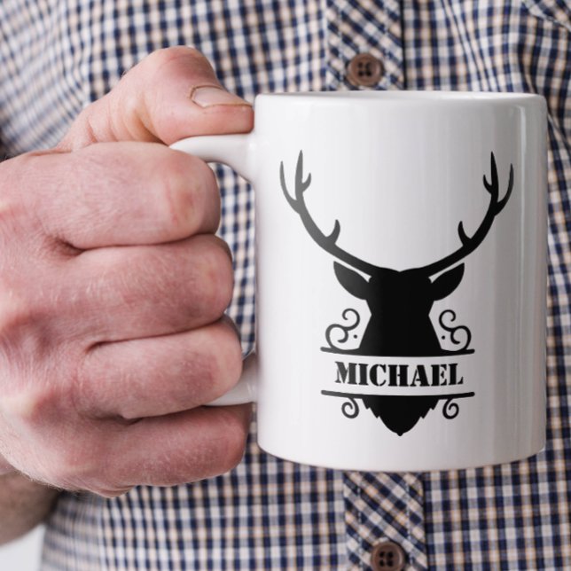 Rustic Hjort Namn Kaffemugg (Personalized Mug for Dad)