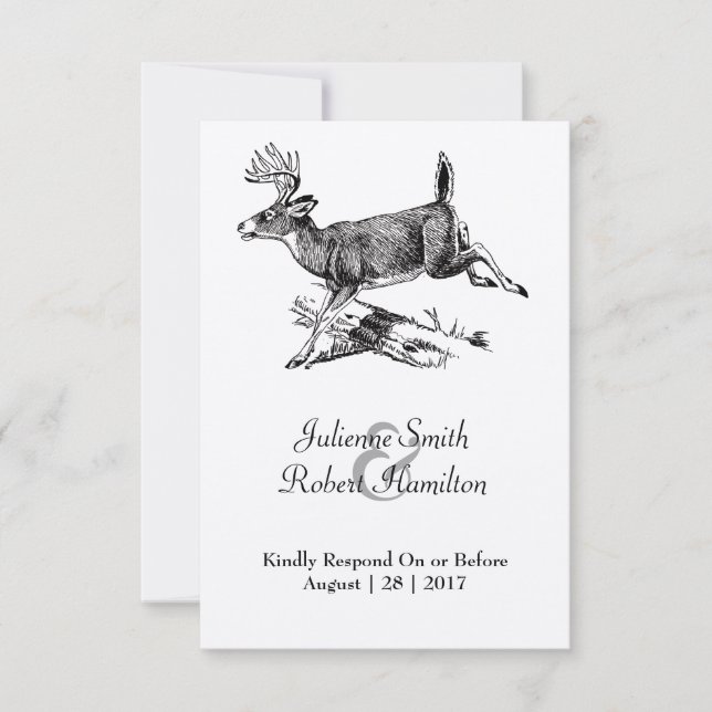 Rustic Hjort Woodland Bröllop OSA Card (Framsida)