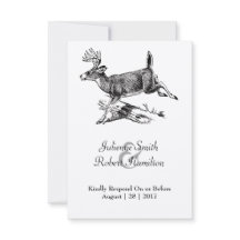 Rustic Hjort Woodland Bröllop OSA Card
