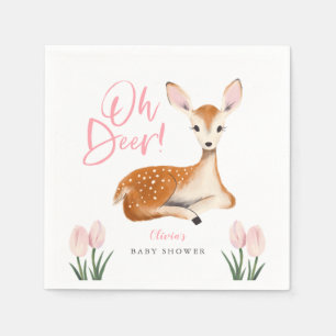 Rustic Hjort Woodland Theme Baby Shower Pappersservett
