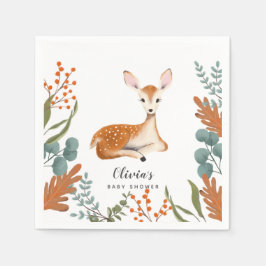 Rustic Hjort Woodland Theme Fall Baby Shower Pappersservett