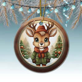 Rustic Holiday Reindeer, Xmas Deer, Christmas 🦌🎄 Julgransprydnad Keramik